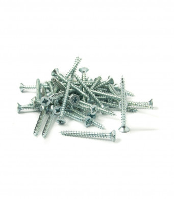 Pack of 50 4x40mm zinc plated steel screws